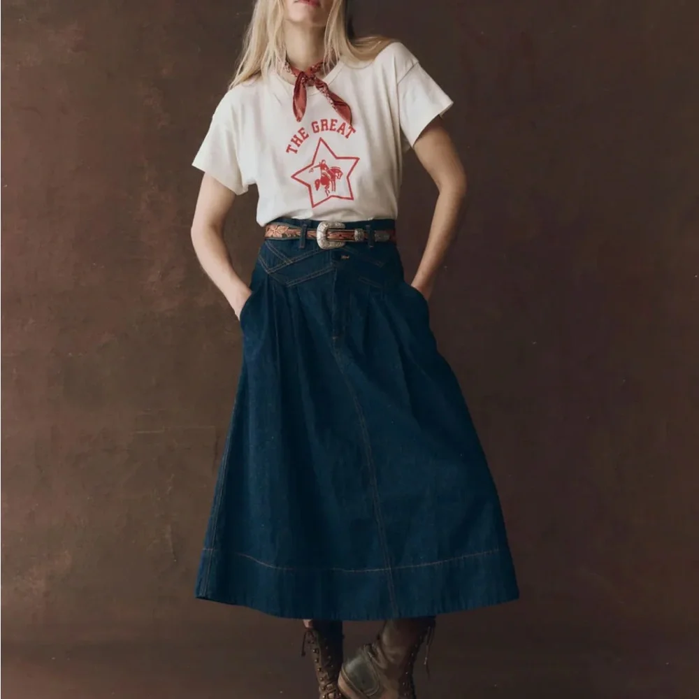 THE GREAT. Boxy Crew with Rodeo Star NWT - Picture 2 of 6